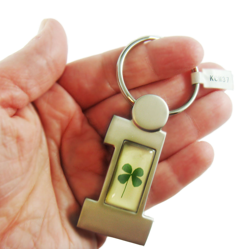 Real Lucky Clover Keychain #1(number one) Shaped (KCM37)