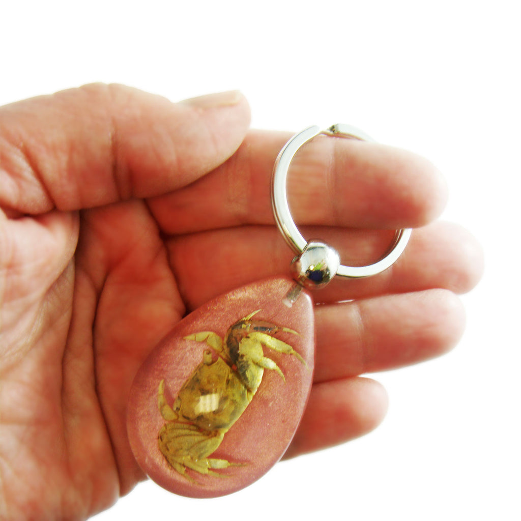 Crab Key Chain Pink Tear Drop (OK504)