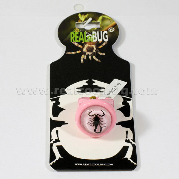 R0021<br/>Black Scorpion Ring Pink