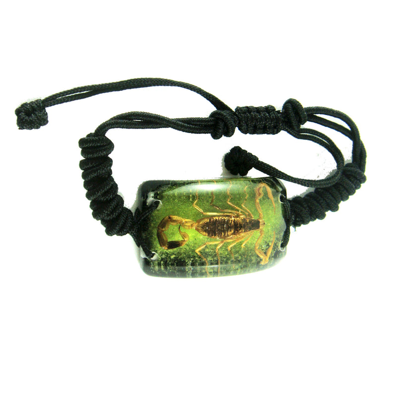 Golden Scorpion Bracelet Green & Black (SL154OLD)