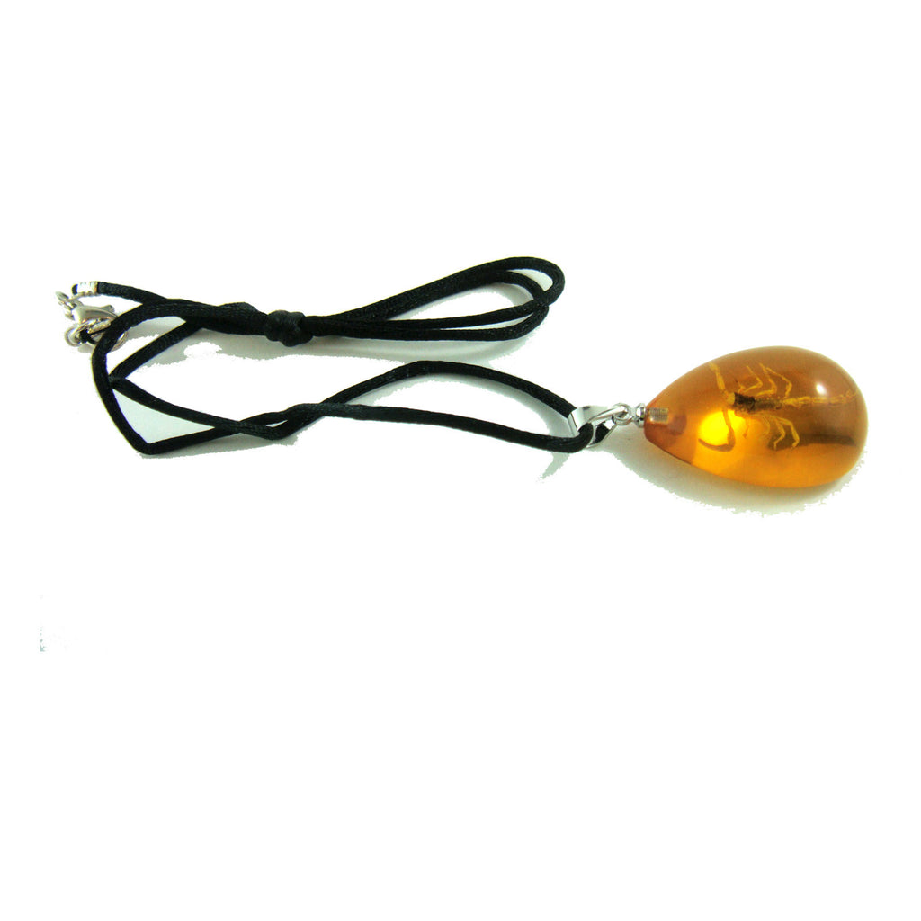 Small Golden Scorpion Necklace Amber (SP101OLD)